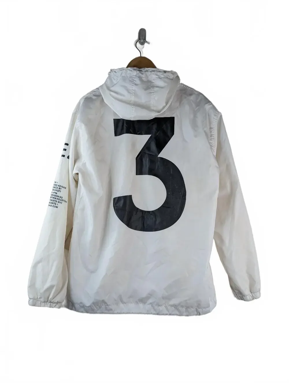 Adidas Yeezy Tour Season 1 White and Black Hooded Windbreaker Jacket Large